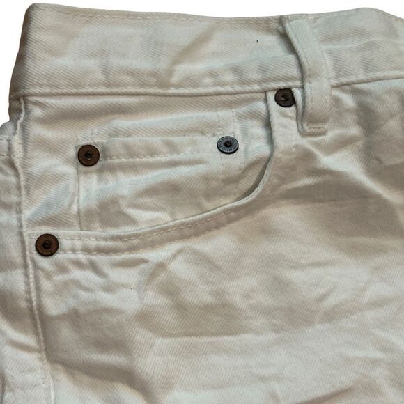 Mango Iconic Denim Shorts With Frayed Hem White Size 4 - Picture 12 of 14